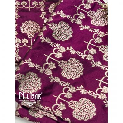 Jam Purple Banarasi Silk Saree