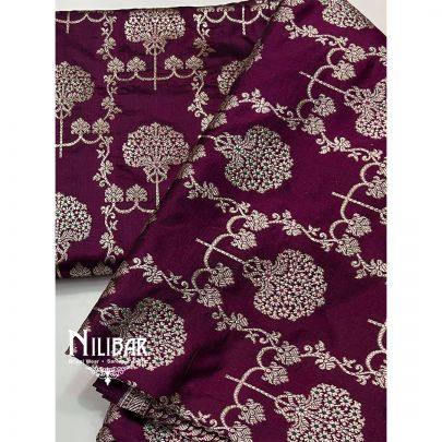 Jam Purple Banarasi Silk Saree