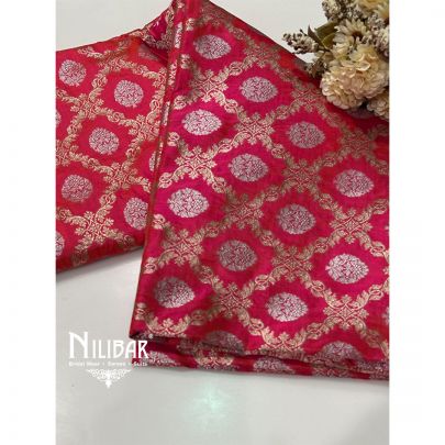 Raspberry Pink Banarasi Silk Saree