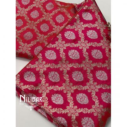 Raspberry Pink Banarasi Silk Saree