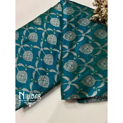 Peacock Blue Banarasi Silk Saree
