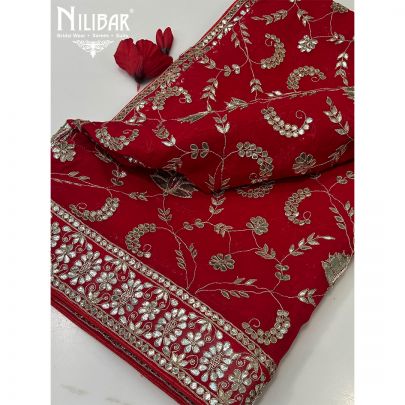 Red Georgette Dupatta
