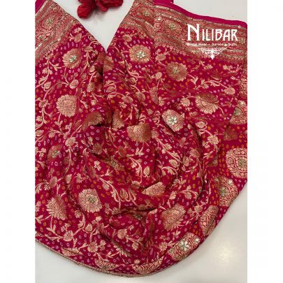 Magenta Georgette Bandhani Dupatta