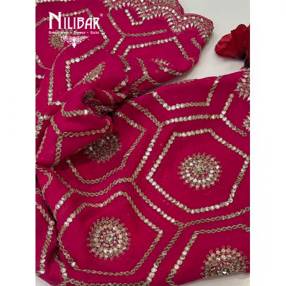 Magenta Georgette Dupatta