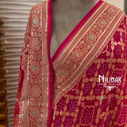 Pink Georgette Banadhani Dupatta