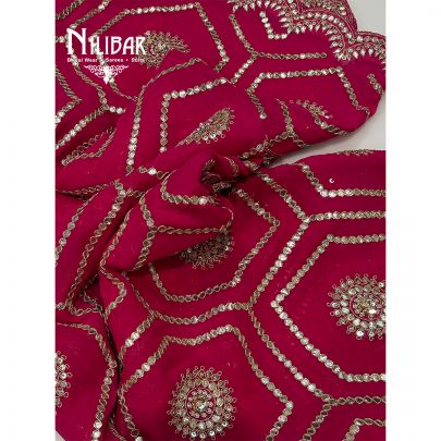 Magenta Georgette Dupatta