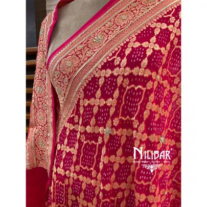 Pink Georgette Banadhani Dupatta