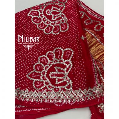 Red Georgette Bandhani Dupatta