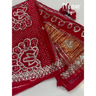 Red Georgette Bandhani Dupatta