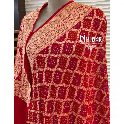 Red Georgette Banadhani Dupatta