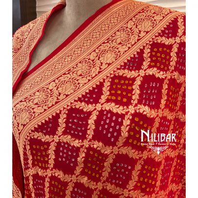 Red Georgette Banadhani Dupatta