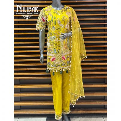 Yellow Silk Pant Suit