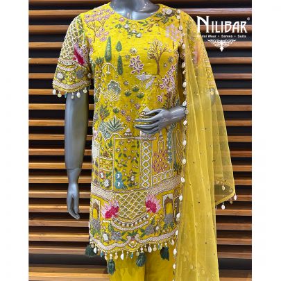 Yellow Silk Pant Suit