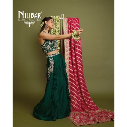 Green Silk Indo-Western Set