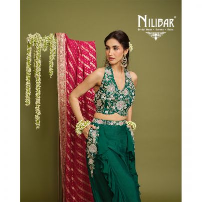 Green Silk Indo-Western Set