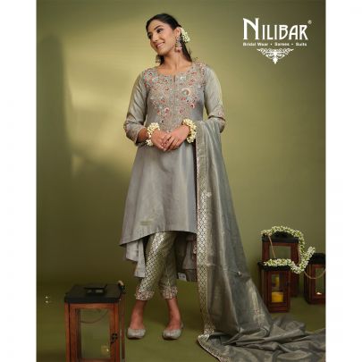 Grey Silk Pant Suit