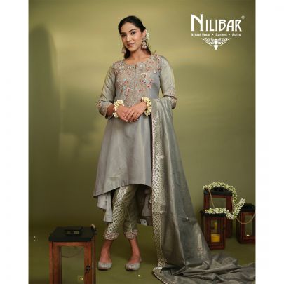 Grey Silk Pant Suit