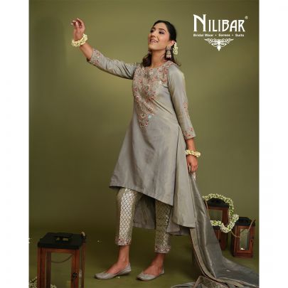 Grey Silk Pant Suit