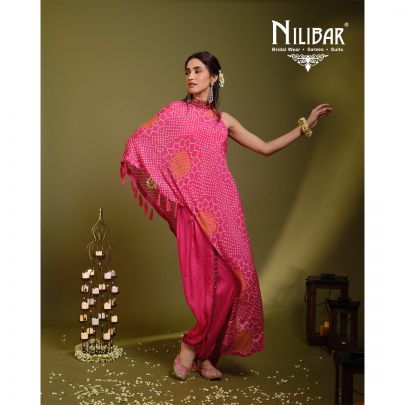 Pink Crepe Dhoti Suit