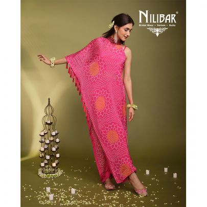 Pink Crepe Dhoti Suit