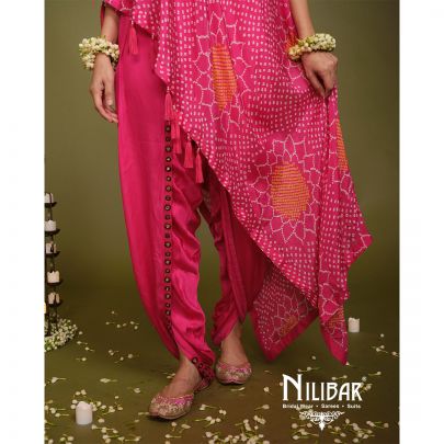 Pink Crepe Dhoti Suit