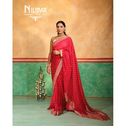Red Georgette Banarasi Saree