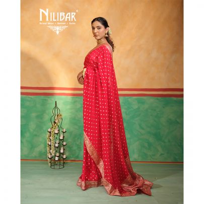 Red Georgette Banarasi Saree