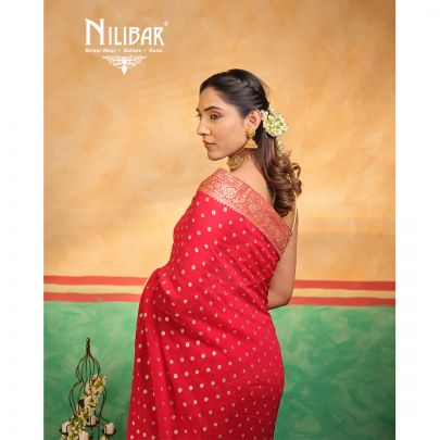 Red Georgette Banarasi Saree