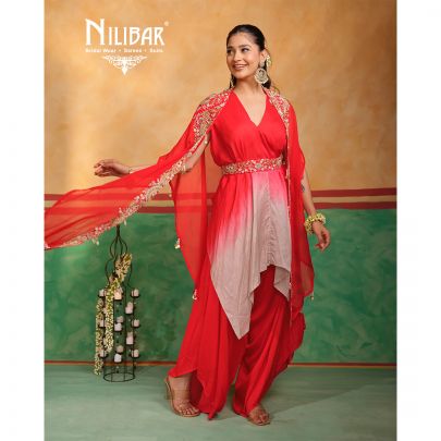 Red Indo Western Set