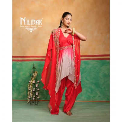 Red Indo Western Set