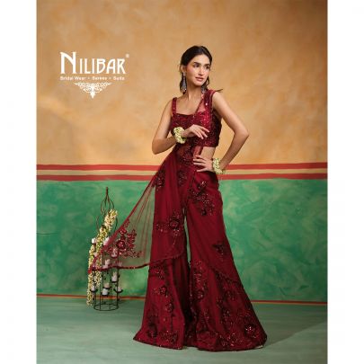 Red Silk Draped Saree