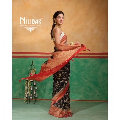 Purple/Red Georgette Banarasi Saree