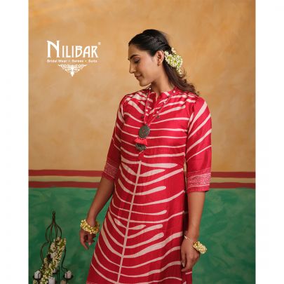 Red Silk Kurta Pant Suit