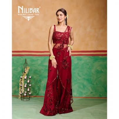 Red Silk Draped Saree