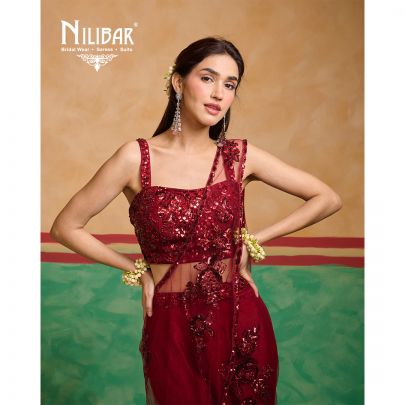 Red Silk Draped Saree