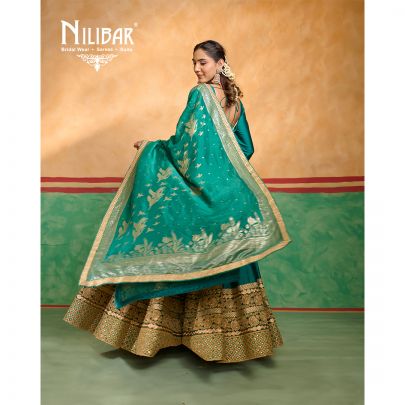 Pine Green Silk Anarkali Suit