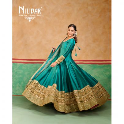 Pine Green Silk Anarkali Suit