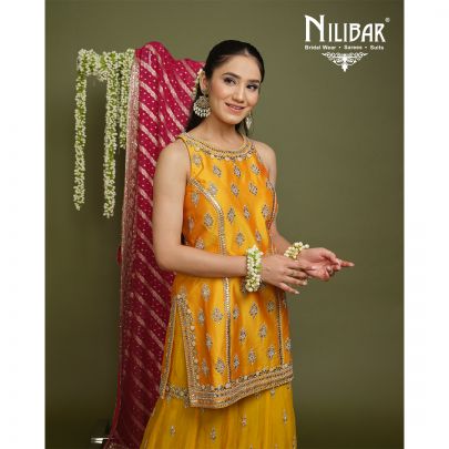 Honey Yellow Silk Garara Suit