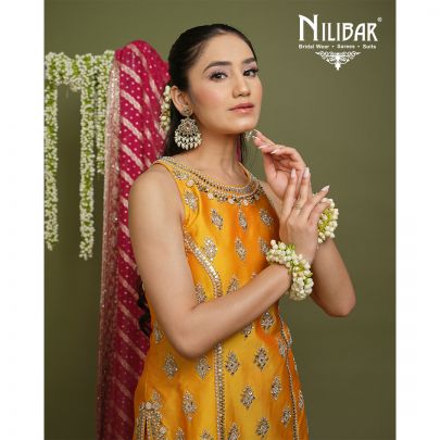 Honey Yellow Silk Garara Suit
