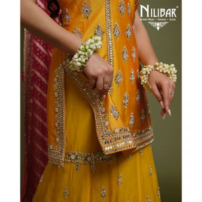 Honey Yellow Silk Garara Suit