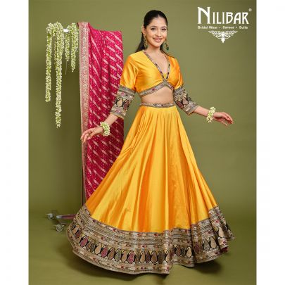 Sunflower Yellow Silk Lehenga