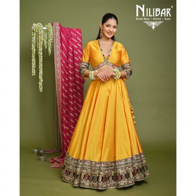Sunflower Yellow Silk Lehenga