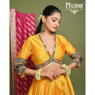 Sunflower Yellow Silk Lehenga