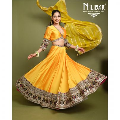 Sunflower Yellow Silk Lehenga