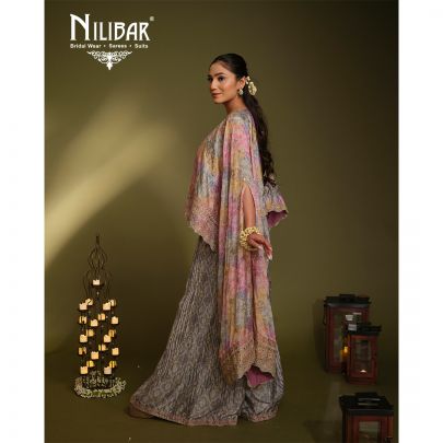 Multi Pastel Crepe Cape Style Top with Flared Palazzo Set