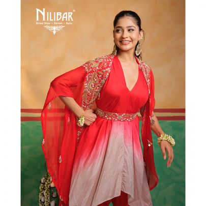 Red Indo Western Set