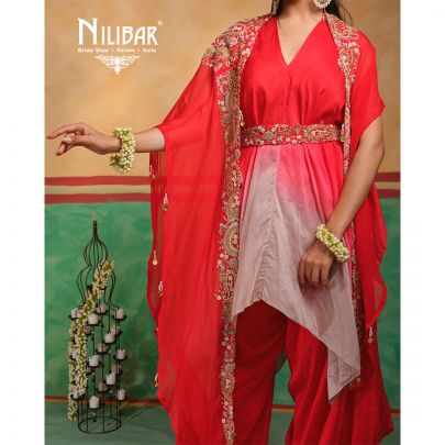 Red Indo Western Set