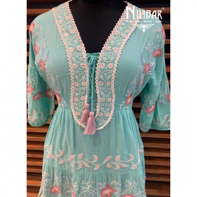 Sea Green Crush Cotton Kurti