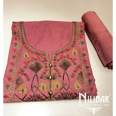 Mulberry Maheshwari Silk Unstitched Suit
