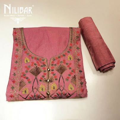 Mulberry Maheshwari Silk Unstitched Suit